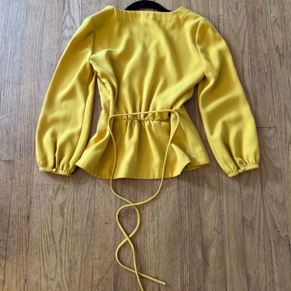 JCrew 00P yellow silk like shirt - Picture 4 of 7